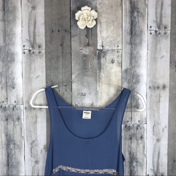 Free People Voile Lace Trapeze Dress Blue XS EUC - Picture 3 of 8